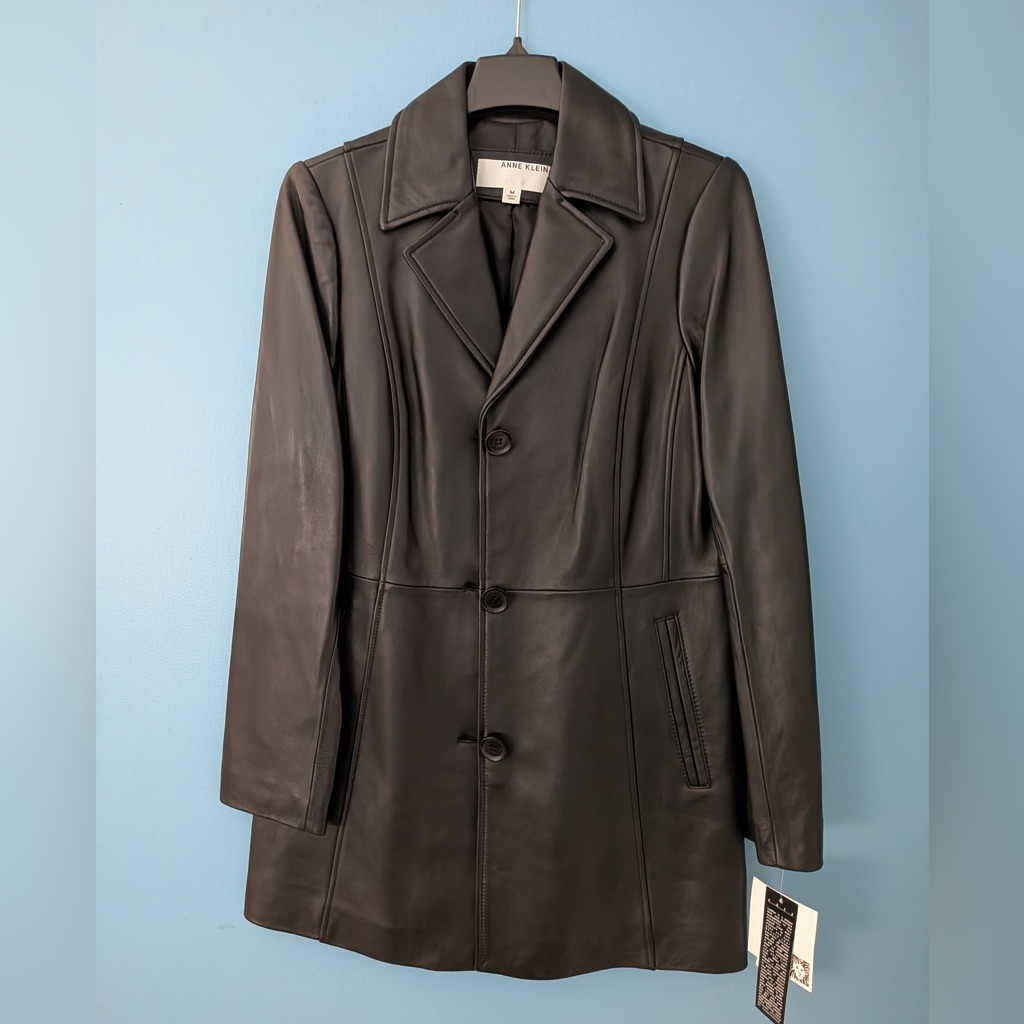 Nwt! Anne Klein Genuine Leather Jacket Women’s M